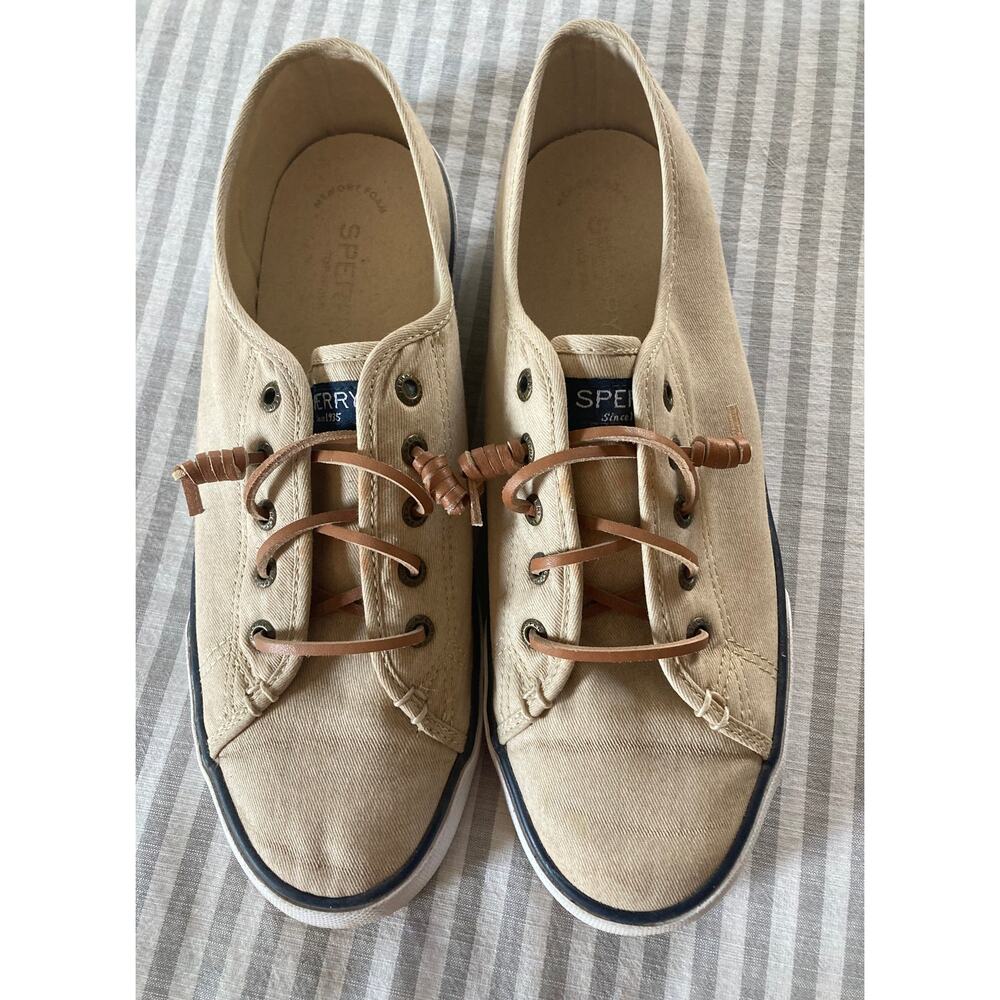 Tan Sperry Top Sider Sneakers